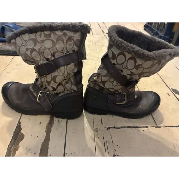Coach womens leather boots size 6 B leather with buckle - Picture 2 of 8